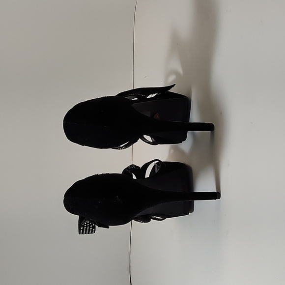 Promise black platform rhinestone stiletto sandals Size: 8 - Picture 4 of 5